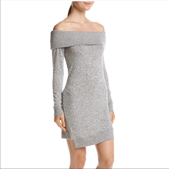 NWT William Rast Gray Off The Shoulder Dress - Picture 3 of 8